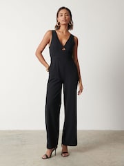 Pretty Lavish Black Miley Tie Back Jumpsuit - Image 1 of 3