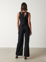 Pretty Lavish Black Miley Tie Back Jumpsuit - Image 2 of 3