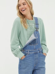 FatFace Green Liza Broderie Top - Image 1 of 5