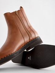 Tan Brown Forever Comfort® Square Toe Chelsea Ankle Boots - Image 4 of 5