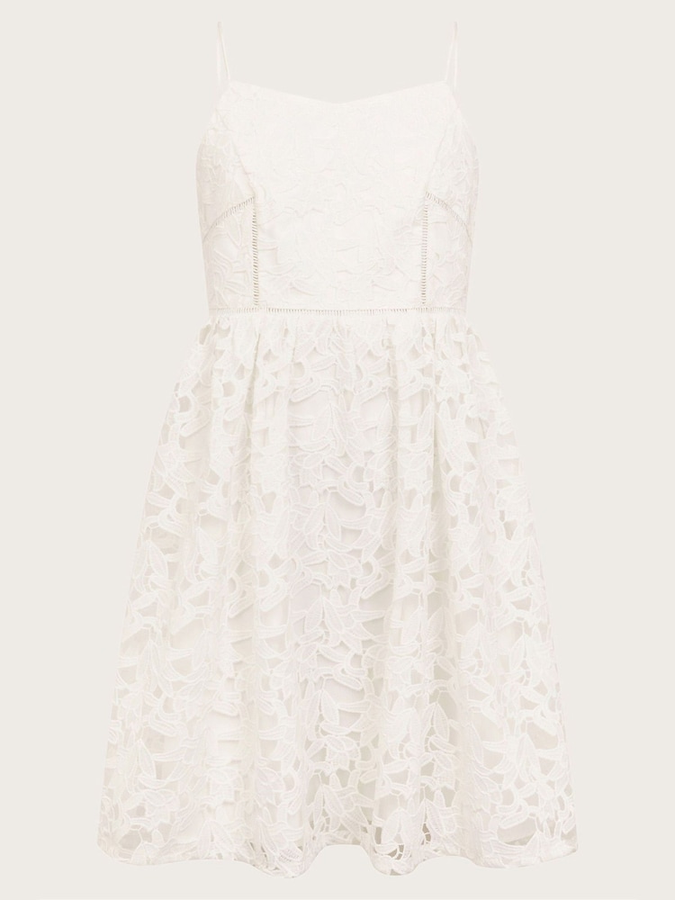 Monsoon White Corded Lace Prom Dress - Image 1 of 2
