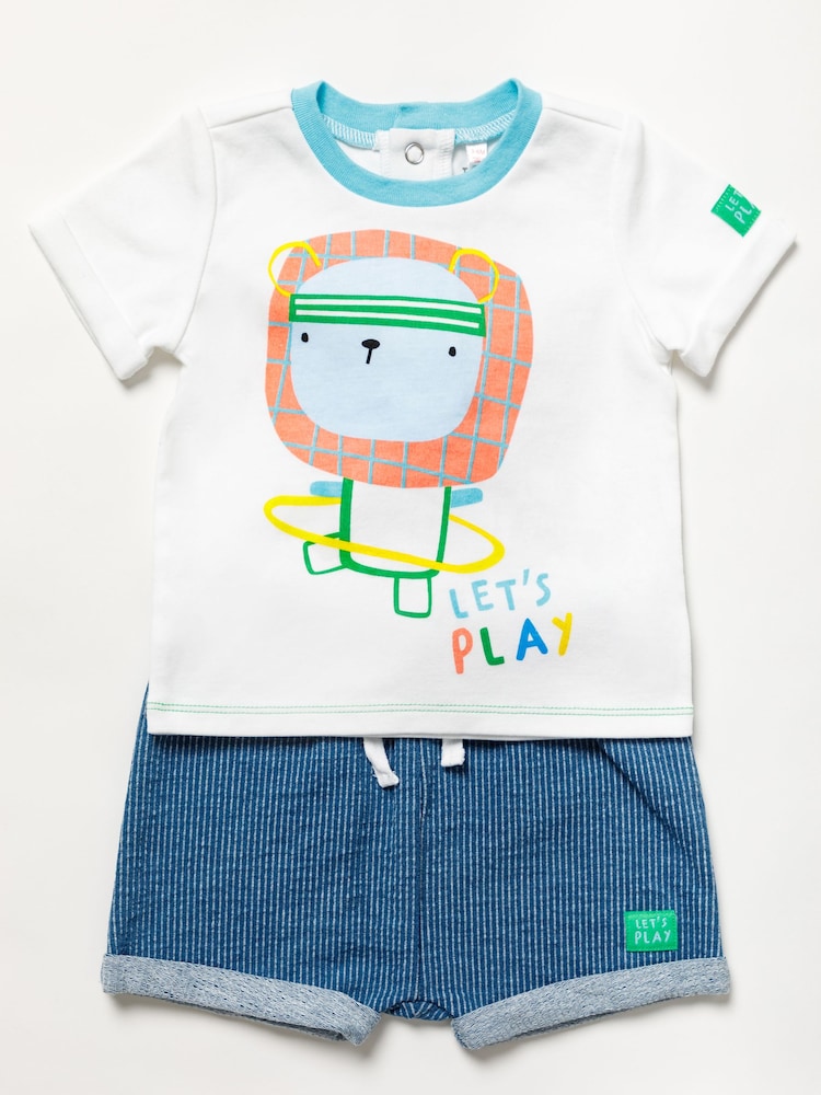 Lily & Jack Blue 100% Cotton Blend  T-Shirt and Shorts Set - Image 1 of 4