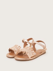 Monsoon Gold Frill Leather Sandals - Image 1 of 3
