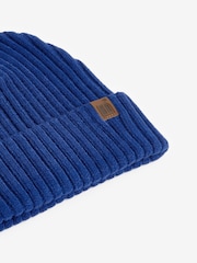 Cobalt Blue Knitted Rib Beanie Hat (1-16yrs) - Image 2 of 2