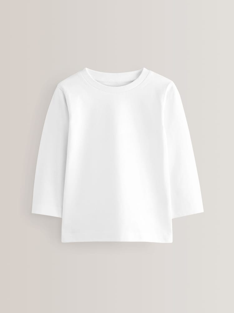 White 2 Pack Long Sleeve T-Shirts 2 Pack (3mths-7yrs) - Image 2 of 3
