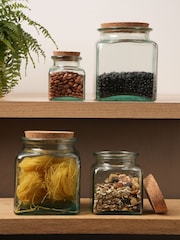 &Again Recycled Glass Storage Jar 1.1L Set of 2 - Image 1 of 3