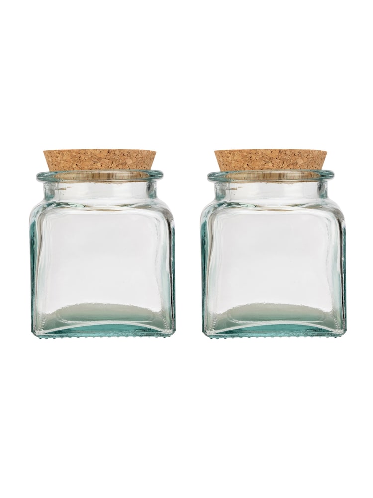 &Again Recycled Glass Storage Jar 1.1L Set of 2 - Image 2 of 3