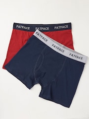 FatFace Red Plain Boxers 2 Pack - Image 1 of 2
