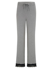 Pour Moi Grey & Black Sofa Loves Lace Soft Jersey Pyjama Bottoms - Image 3 of 4