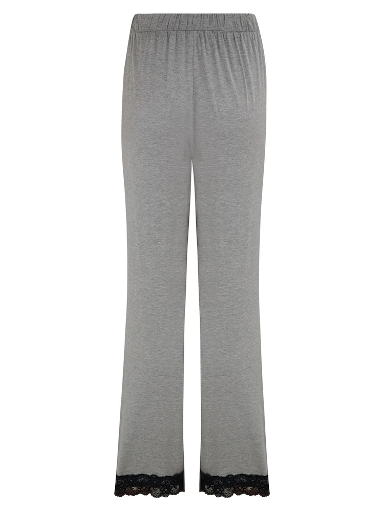 Gris y negro - Pantalones de pijama de punto suave con encaje Sofa Loves de Pour Moi - Imagen 4 de 4 Gris y negro - Pantalones de pijama de punto suave con encaje Sofa Loves de Pour Moi - Imagen 4 de 4