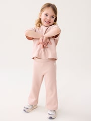 rožnata - kratek rokav; s kratkimi rokavi majica and v širokem kroju; s širokimi hlačnicami hlače Set (3mesecev-7yrs) - Slika 2 iz 8