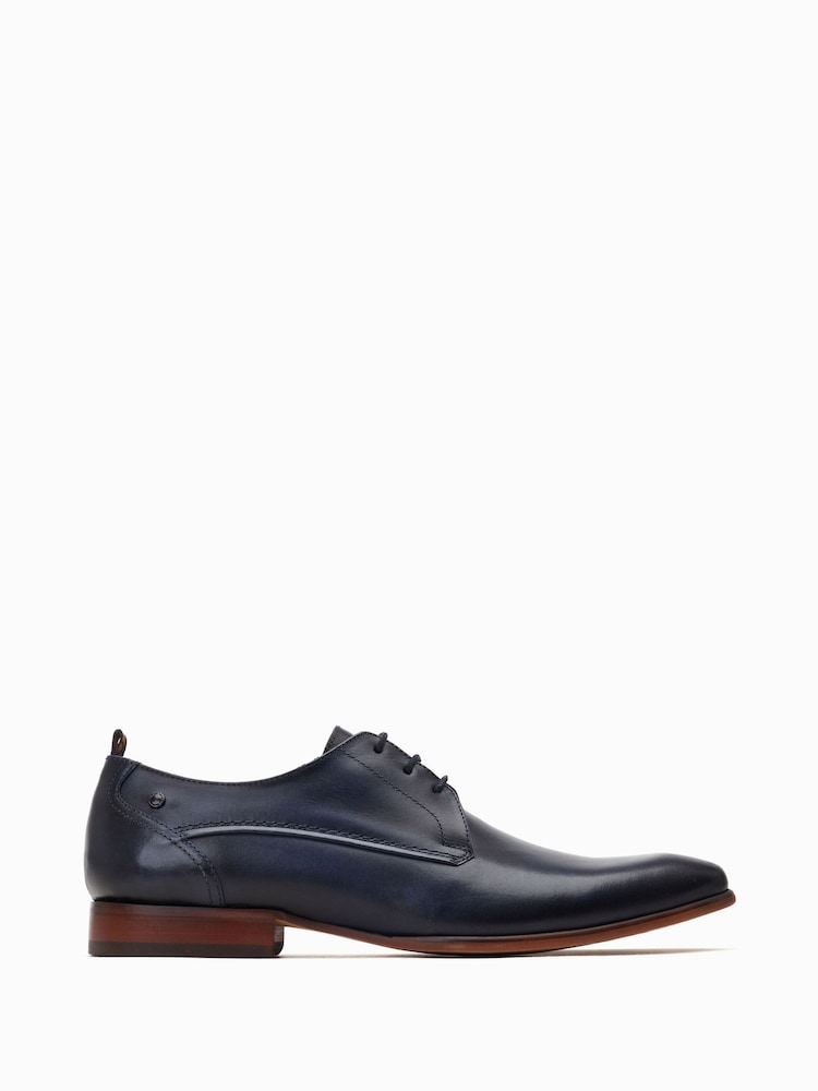 Base London Navy Gambino Lace-Up Derby Shoes - Image 1 of 6 Base London Navy Gambino Lace-Up Derby Shoes - Image 1 of 6
