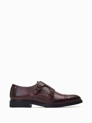 Base London Waxy Bordo Red Diablo Monk Strap Shoes - Image 1 of 6