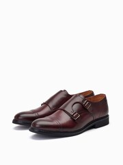 Base London Waxy Bordo Red Diablo Monk Strap Shoes - Image 3 of 6