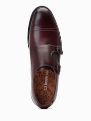 Base London Waxy Bordo Red Diablo Monk Strap Shoes - Image 4 of 6