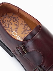 Base London Waxy Bordo Red Diablo Monk Strap Shoes - Image 6 of 6
