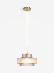 Lipsy Gold Pendant Ribbed Glass Ceiling Light - Image 5 of 5