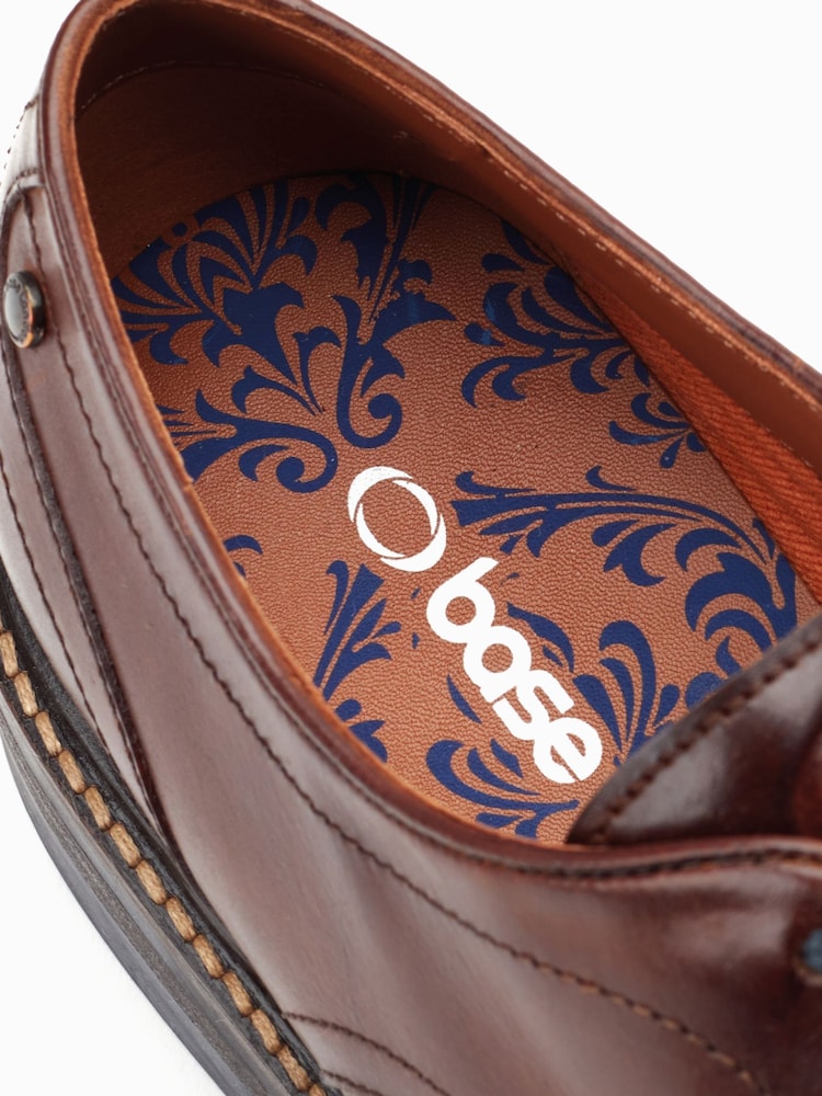 Base London Washed Brown Hatfield Lace Up Brogue Shoes - Image 6 of 6 Base London Washed Brown Hatfield Lace Up Brogue Shoes - Image 6 of 6