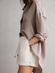 Reiss Taupe Ellis Oversized Long Sleeve Shirt - Image 6 of 6