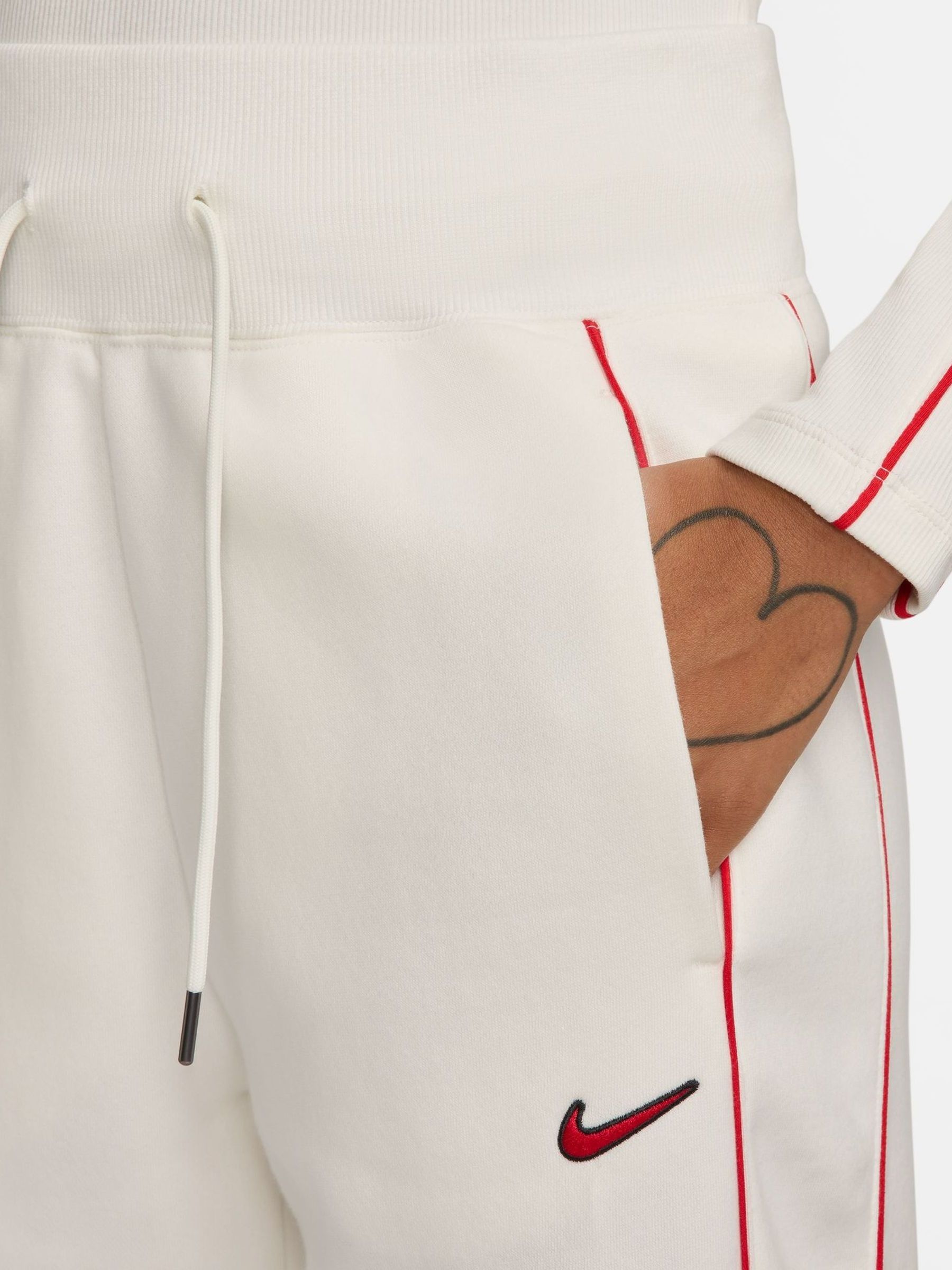 Buy Nike White Side Stripe Fleece Joggers from Next Luxembourg