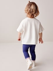 White Flower Short Sleeve Padded Applique 100% Cotton T-Shirt (3mths-7yrs) - Image 4 of 7