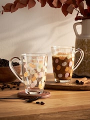 Set of 2 Orange Glass Pumpkin Mugs - Image 1 of 4