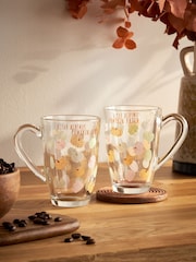 Set of 2 Orange Glass Pumpkin Mugs - Image 2 of 4