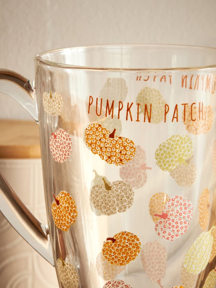 Set of 2 Orange Glass Pumpkin Mugs - Image 3 of 4