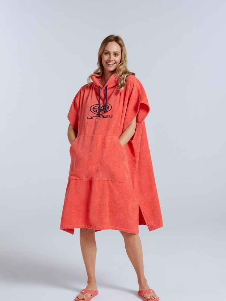 Animal Pink Womens Anna Towelling Changing Poncho - Image 1 of 8