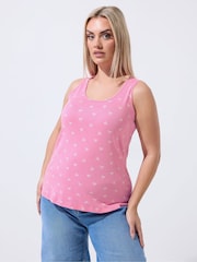 Yours Curve Pink Limited Ribbed Vest Top - Image 2 of 5