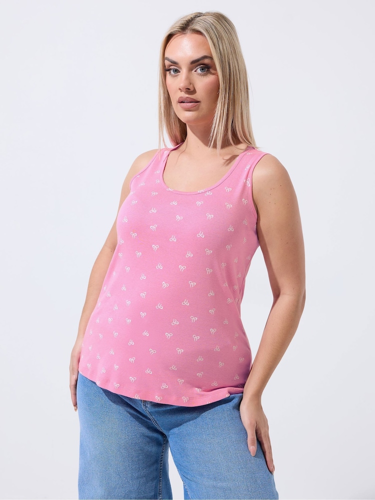 Yours Curve Pink Limited Ribbed Vest Top - Image 2 of 5 Yours Curve Pink Limited Ribbed Vest Top - Image 2 of 5
