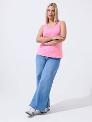Yours Curve Pink Limited Ribbed Vest Top - Image 3 of 5