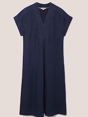 White Stuff Blue Marianne Linen Dress - Image 5 of 6