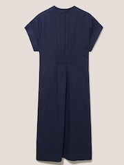 White Stuff Blue Marianne Linen Dress - Image 6 of 6