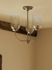 Brass Lincoln 3 Light Flush Fitting Ceiling Light - Image 2 of 4