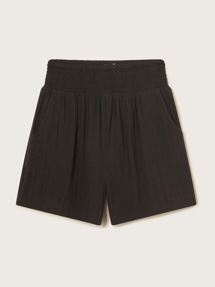 Monsoon Black 100% Cotton Cheesecloth Shorts - Image 1 of 3