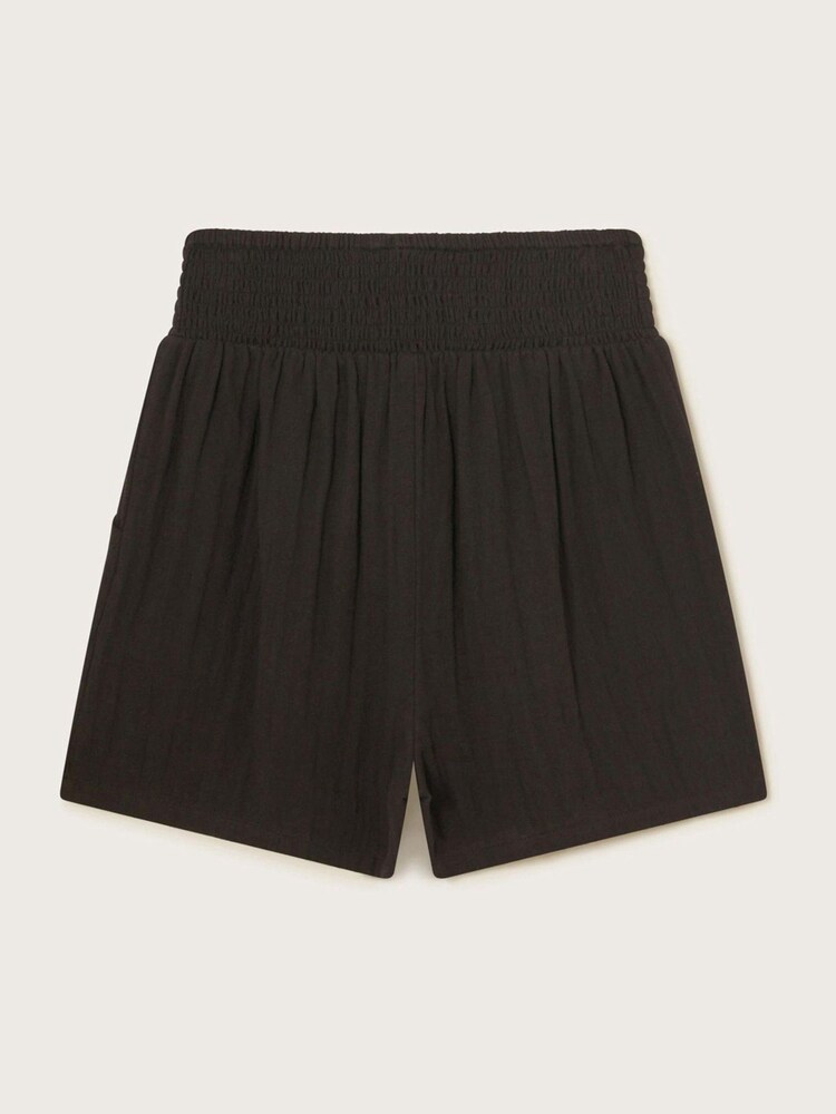 Monsoon Black 100% Cotton Cheesecloth Shorts - Image 2 of 3