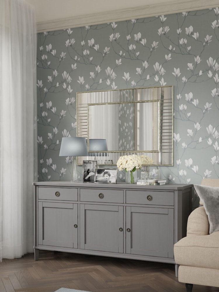 Laura Ashley Pale Charcoal Henshaw Three Doors Three Drawers Sideboard - Image 1 of 6