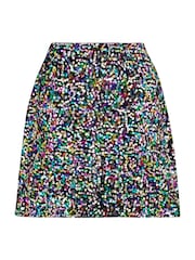Pour Moi Black Multi Selena Velvet Sequin Mini Skirt - Image 4 of 4