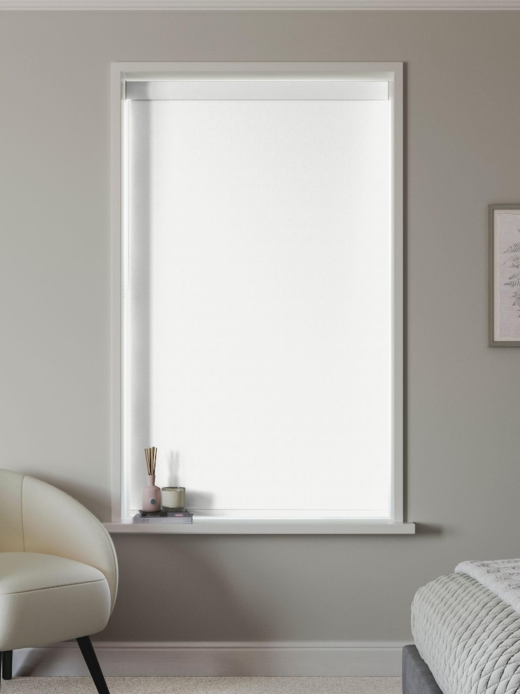 Ivory Cream Plain Blackout Made to Measure Roller Blind - Image 2 of 6