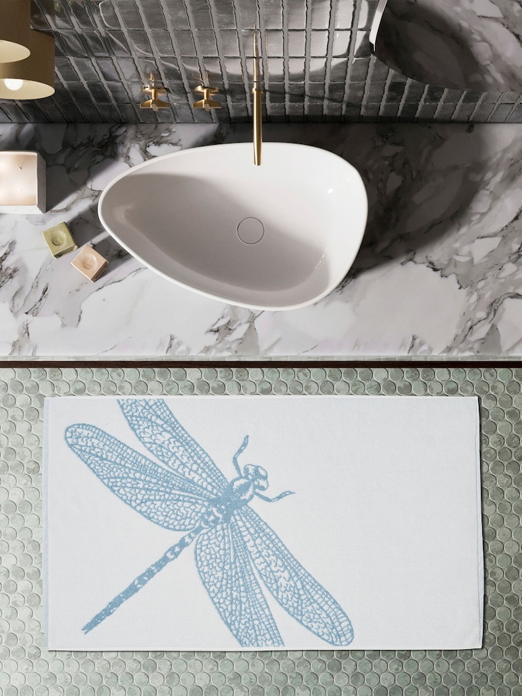 Ted Baker Denim 100% Cotton Dragonfly Bath Mat - Image 1 of 2