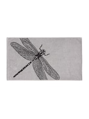 Ted Baker Black/White 100% Cotton Dragonfly Bath Mat - Image 2 of 2
