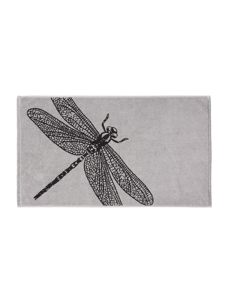 Ted Baker Black/White 100% Cotton Dragonfly Bath Mat - Image 2 of 2