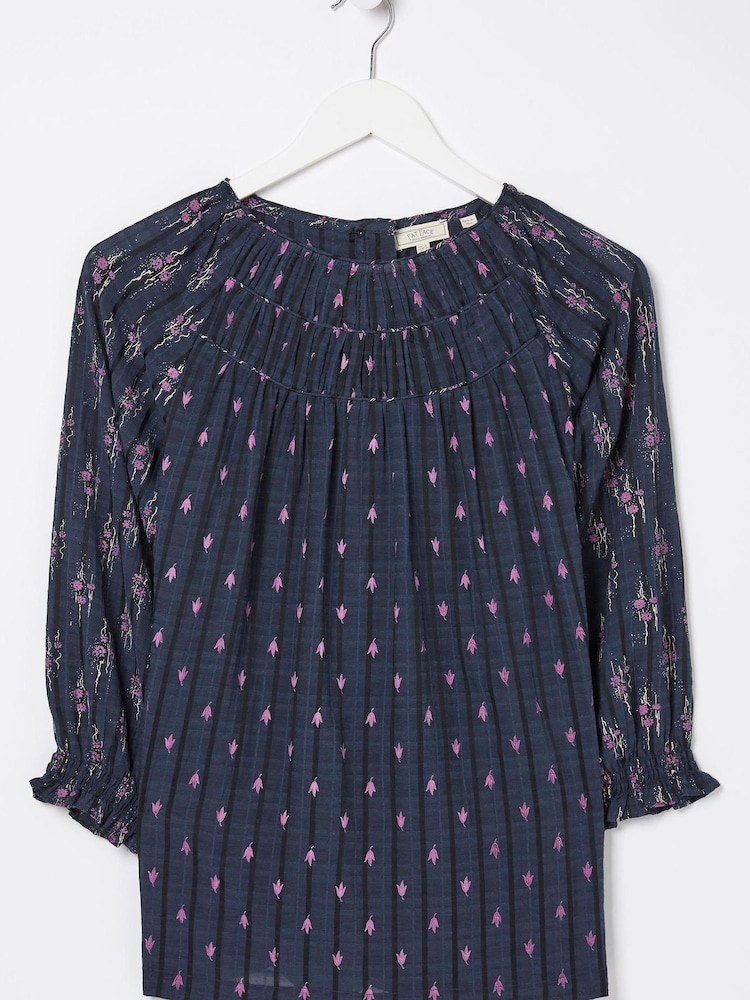 FatFace Blue Tamer Ink Ditsy Blouse - Image 5 of 5 FatFace Blue Tamer Ink Ditsy Blouse - Image 5 of 5