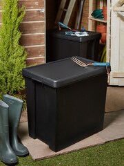 Wham Black 2 x Bam 92L Plastic Storage Boxes and Lids - Image 1 of 6