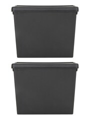 Wham Black 2 x Bam 92L Plastic Storage Boxes and Lids - Image 3 of 6
