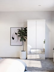 Wiemann Peyton White Mirror Semi Fitted Double Wardrobe - Image 1 of 4