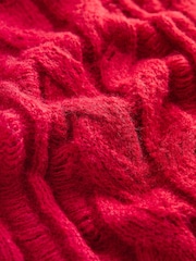 Red Ladder Stitch Cable Jumper - Image 6 of 6