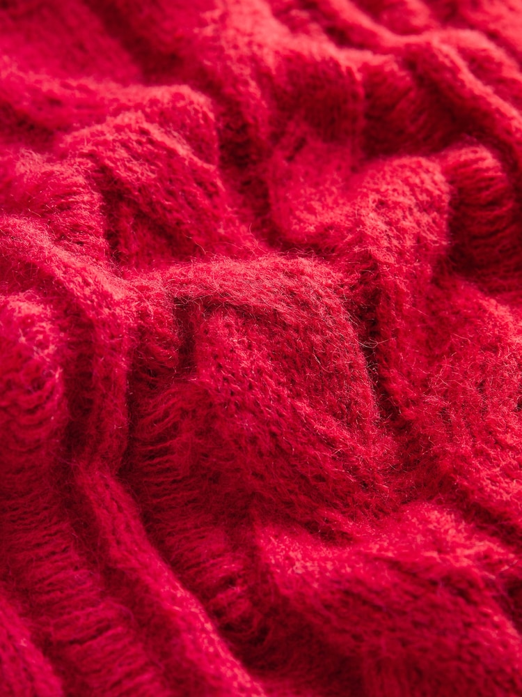 Red Ladder Stitch Cable Jumper - Image 6 of 6