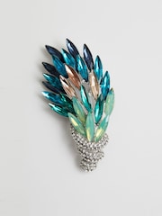 Jon Richards Silver Multicolour Bouquet Brooch Gift Boxed - Image 1 of 3